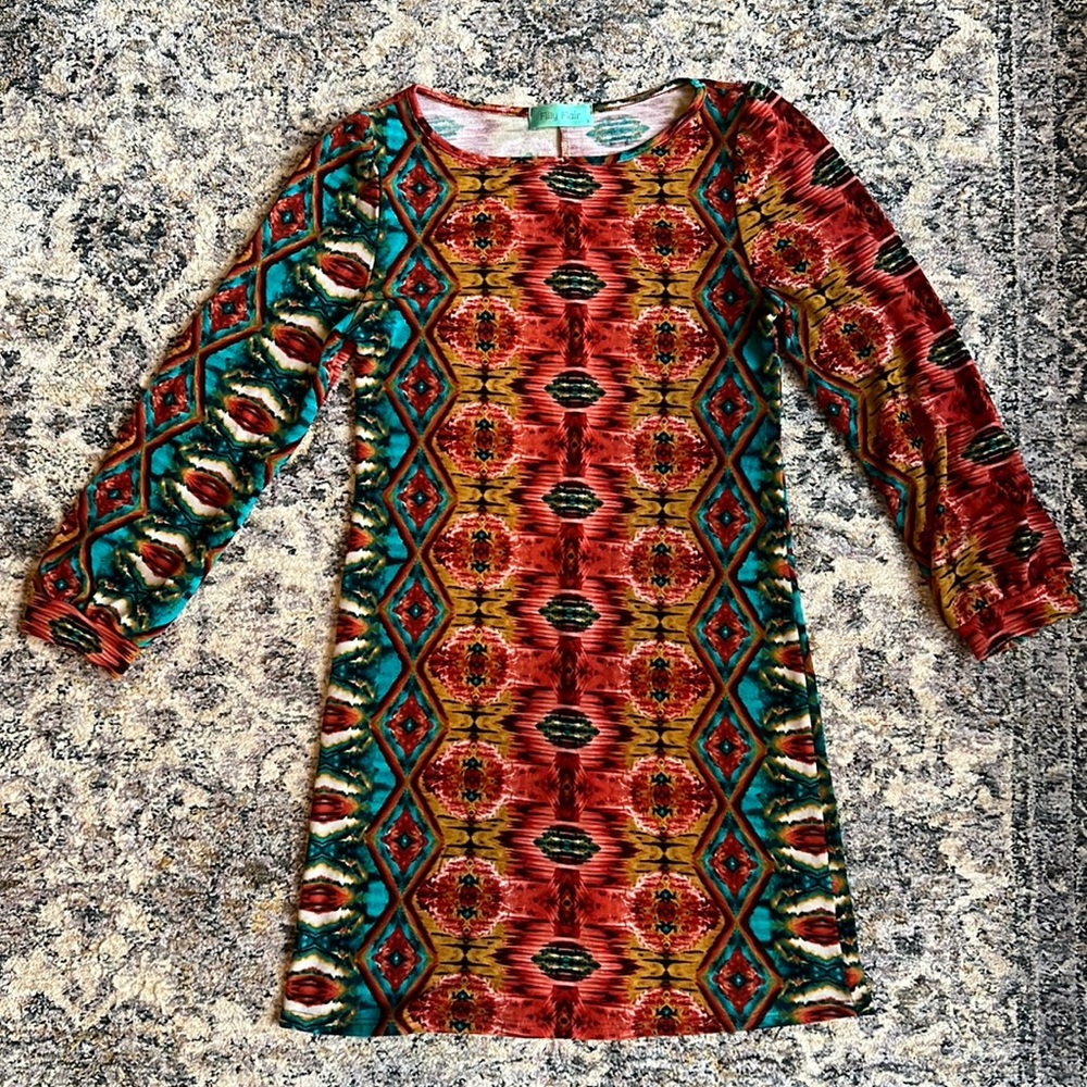 Fall Aztec Print Dress from Filly Flair, size Small